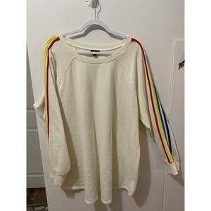 Torrid Women Plus Size 3X Rainbow Fleece‎ Pullover Light Sweatshirt Sweater